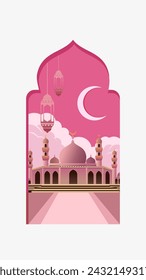 Islamischer vertikaler Hintergrund mit Ornament-Vorlage