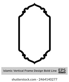 Islamic Vertical Frame Design Bold Line Outline Linear Black Stroke silhouettes Design pictogram symbol visual illustration