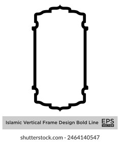 Islamic Vertical Frame Design Bold Line Outline Linear Black Stroke silhouettes Design pictogram symbol visual illustration