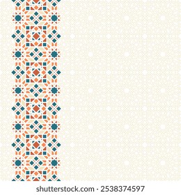 Design de Ornamento Vertical Islâmico com Padrão de Traço