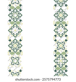 Islamic Vertical Ornament with Textured on Green Pastel Color Theme