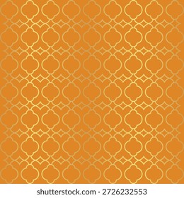 Un fondo naranja vibrante islámico adornado con un patrón geométrico intrincado. Las Formas repetitivas crean un diseño visualmente atractivo y simétrico.