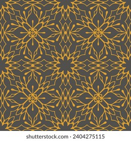Islamic vintage Golden Pattern with gray backdrop	