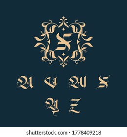 Islamic Vintage Letter Initial Set 3 For Monograms and Logo Brand Design Vector Illustration