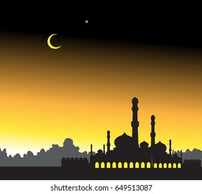 Islamic wallpaper  mosque moon and star