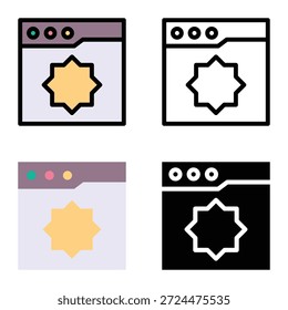 Iconos De Interfaz De Página De Web Islámico, Adecuado Para App Móviles, App De Web Y Medios Impresos. Múltiples iconos de estilo, 