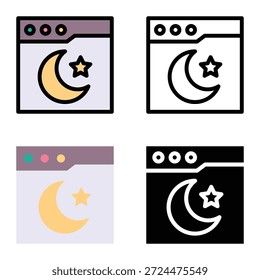 Iconos De Interfaz De Página De Web Islámico, Adecuado Para App Móviles, App De Web Y Medios Impresos. Múltiples iconos de estilo, 