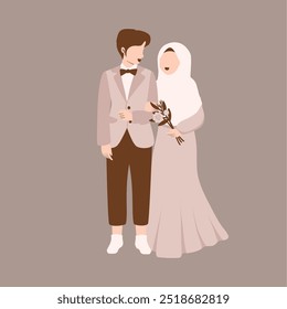 Islamische Hochzeit Paar Vektorgrafik
