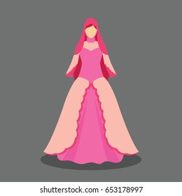 islamic wedding dress for the muslim bride in modern styles. vector illustration