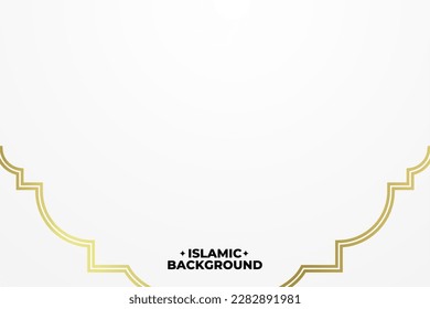 Islamic white and gold color background design