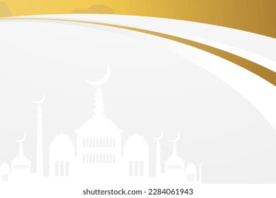 Islamic white and gold color background design