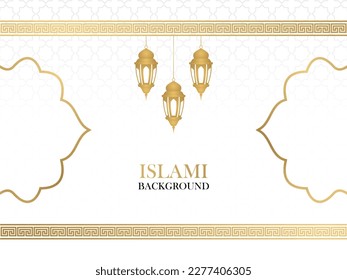 Islamic white and gold color instagram feed graphic design