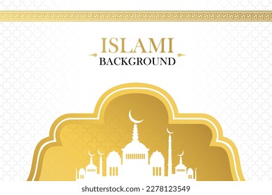 Islamic white and gold color instagram feed graphic design