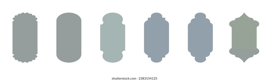 Islamic window boho colors shape. Arabic door shape. Islamic arhitecture elements of window and door.