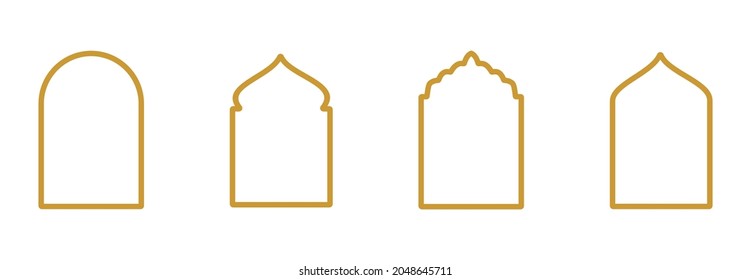 Islamic Window Icon Set, Islamic Window Vector Set Sign Symbol Illustrations