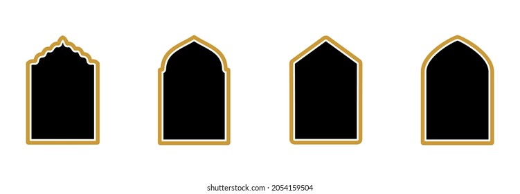 Islamic Window Icon Set, Islamic Window Vector Set