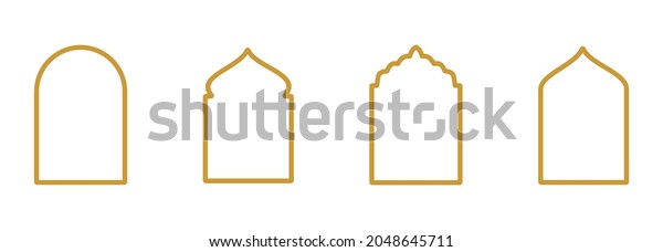islamic window icon set, islamic window\
vector set sign symbol\
illustrations