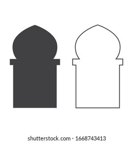 islamic window icon Vector Illustration design Logo template