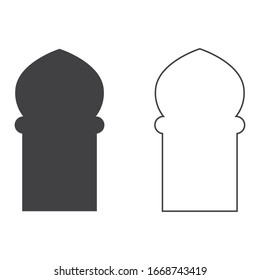 islamic window icon Vector Illustration design Logo template