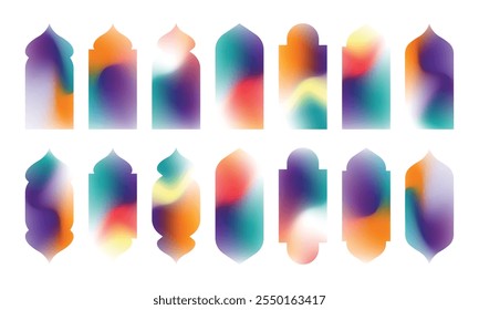 Islamic window set, holographic gradient design