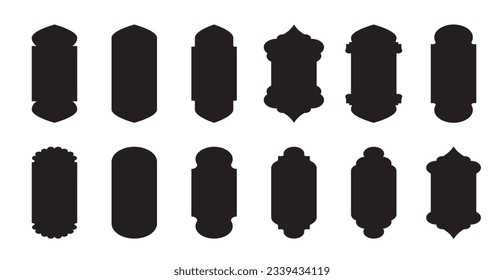 Islamic window shape. Arabic door shape. Islamic arhitecture elements of window and door.