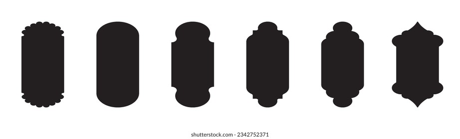 Islamic window shape. Arabic door shape. Islamic arhitecture elements of window and door.