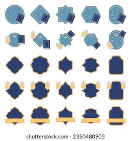 Islamic window shape. Arabic door shape. Islamic arhitecture elements of window and door.
