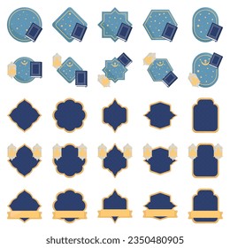 Islamic window shape. Arabic door shape. Islamic arhitecture elements of window and door.