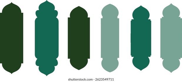 Forma de janela islâmica, arco, mesquita ramadan design elemento vetor ilustração sobre fundo branco