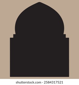 Islamic window shape silhouette vector on white background