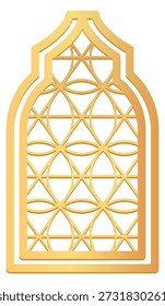 Islamic window. Traditional eastern architecture element icon