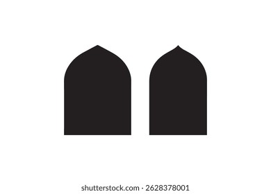 Silueta islámica del Vector de la ventana aislada en fondo blanco