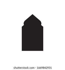 Islamic windows and door icon symbol. Silhouette of Islamic Bagde. Arabic windows and door icon. vector illustration