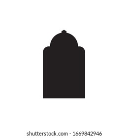 Símbolo de icono de puertas y ventanas islámicas. ilustración vectorial