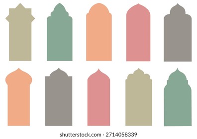 Las ventanas islámicas dan forma a las puertas de la mezquita ramadan kareem
