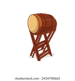 Islamic wooden drum vector illustration
