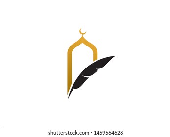 Islamic writer logo symbol or icon template