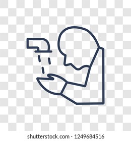 Islamic Wudu icon. Trendy linear Islamic Wudu logo concept on transparent background from Religion-2 collection