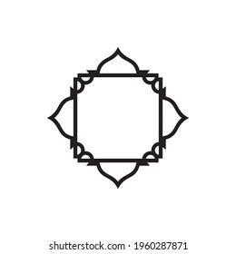 Islamick border background logo design vector template