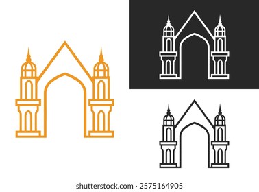 islamik  decoration gate  vector illustration