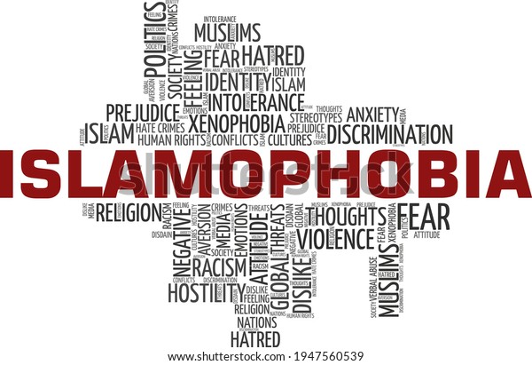 Islamophobia Vector Illustration Word Cloud Isolated Stock Vector 