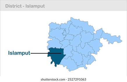 Unterbezirkskarte Islamput, Bezirk Nalanda, Bundesstaat Bihar, Republik Indien, Regierung von Bihar, indisches Territorium, Ostindien, Politik, Dorf, Tourismus