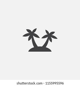 island base icon. Simple sign illustration. island symbol design from Beach series. Can be used for web, print and mobile