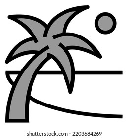 Island beach icon, Vector simple icon
