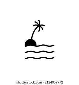 Island, Beach, Travel, Summer, Sea Solid Icon Vector Illustration Logo Template. Suitable For Many Purposes.