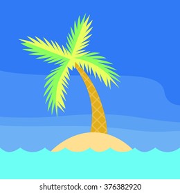 Island bright vector illustration