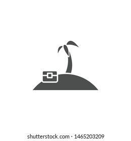 Island, chest, palm icon. Simple glyph, flat vector of summer icons for ui and ux, website or mobile application
