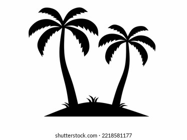 isla con icono de coco aislado en fondo blanco