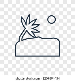 Island concept vector linear icon isolated on transparent background, Island concept transparency concept in outline style