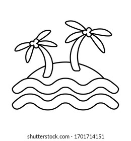 island coronavirus object line icon